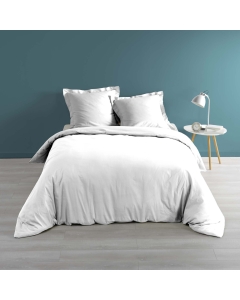 Housse de couette percale de coton luxe 220 x 240  cm Blanc