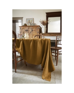 Nappe rectangle 170 x 250 cm en lin lavé soline Caramel