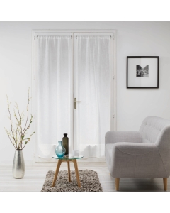 Paire droite passe tringle 2 x 70 x 240 cm voile tisse milza Blanc