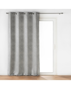 Rideau a oeillets 140 x 260 cm jacquard Teora Gris