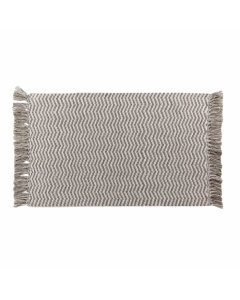 Tapis rectangle a franges 50 x 80 cm coton/polyester tisse alessia Sans
