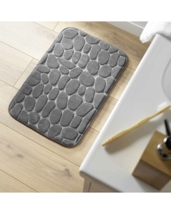 Tapis de bain 50 x 80 cm microfibre unie relief ricochet Anthracite