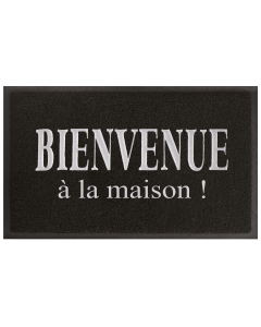 Tapis d'entree rectangle 45 x 75 cm pvc maison Noir/Gris