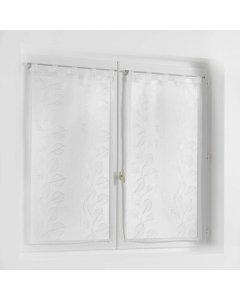 Paire droite passants 2 x 60 x 160 cm voile sable brode edenia Blanc
