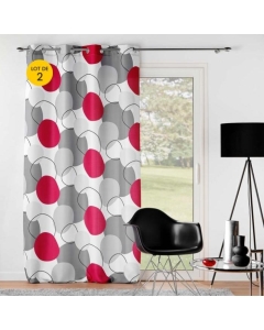 Lot de 2 Rideaux a oeillets 140 x 260 cm polyester imprimé Merlin