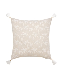 Coussin dehous. compr. pompons 45 x 45 cm polycoton imprime saharis Sans