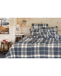 Housse de couette 260 x 240 cm flanelle imprimée felix minuit Bleu foncé