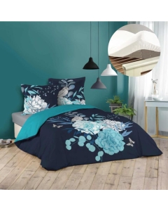 Pack housse de couette 220x240 cm Siffloti + drap housse 140x190 Blanc