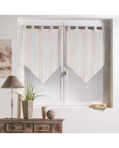 Paire pompon passants 2 x 60 x 90 cm tisse naturel helios Lin