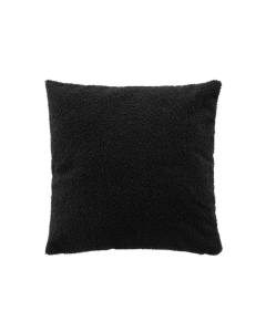 Coussin dehoussable compresse 45 x 45 cm bouclette unie wooly Noir