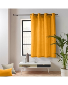 Rideau petite hauteur 135 x 180 cm coton/polyester recyclé Twily Jaune