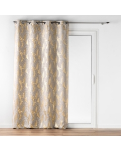Rideau a oeillets 140 x 260 cm occultant Imprimé Métallisé  Lyra Taupe