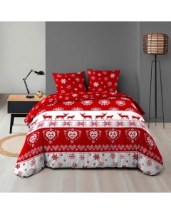 Housse de couette 240 x 220 cm en microfibre de flanelle Floconette
