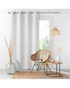 Lot de 4 Rideaux à Œillets - 140 x 260 cm - Microfibre Légère - Blanc Absolu