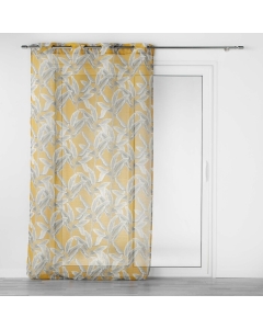 Voilage a oeillets 140 x 240 cm voile sable imprimé  Isibelle Jaune