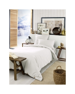 Housse de couette chaude en flanelle 140 x 200 cm Candice Blanc