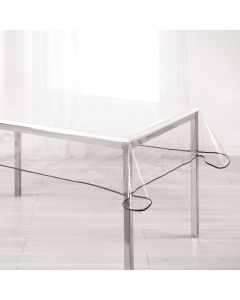 Nappe cristal rectangle 140 x 240 cm pvc uni 15/100e garden/biais Anthracite
