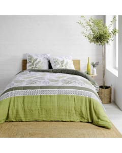 Housse de couette  240 x 220 cm double gaze coton 57 fils Verveine