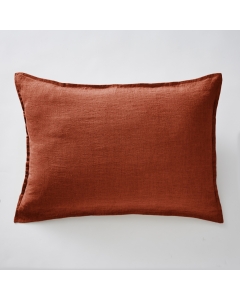 Taie d'oreiller 50 x 70 cm lin lavé soline paprika Orange