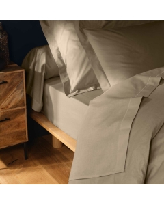 Drap plat 1 pers. 180 x 290 cm coton 57 fils Lina Sable