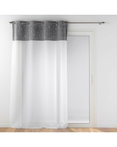 Voilage grande hauteur a oeillets 140 x 280 cm Velours phosphorescent Moonlight Gris