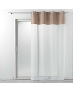Voilage à oeillets 140 x 240 cm voile uni + jute Naturel kelonia