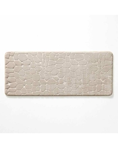 Tapis de bain 50 x 120 cm microfibre unie relief ricochet Taupe