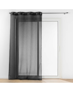Voilage grande hauteur 140 x 280 cm voile sablé Amani Noir