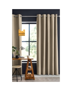 Lot de 2 Rideaux 100% occultant luxe 140 x 260 cm Obscure Beige