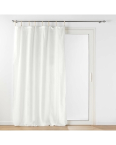 Voilage a passants jute 140 x 240 cm polycoton uni Belani Blanc