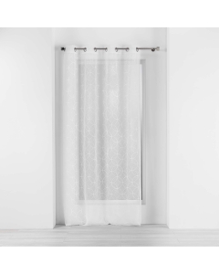 Voilage a oeillets 140 x 280 cm voile sablé brodé Olympia Blanc