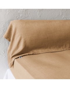Taie de Traversin 43 x 185 cm - Lyocell Uni Lysandre Camel - 147 g/m²