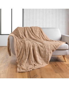 Plaid 125 x 150 cm imitation fourrure/sherpa foxy Sable