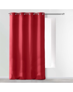 Rideau uni a oeillets 140 x 260 cm microfibre Absolu Rouge