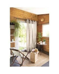 Rideau 100% coton prélavé 140 x 260 cm Kala Beige grège