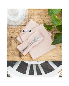 Lot de 3 serviettes gaze de coton 40 x 40 cm gaia guimauve Rose clair