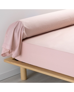 Taie de traversin 85 x 185 cm percale uni 78 fils percaline  +p. bourdon Rose