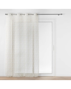 Panneau a oeillets 137 x 280 cm voile sable imprime farandole Naturel
