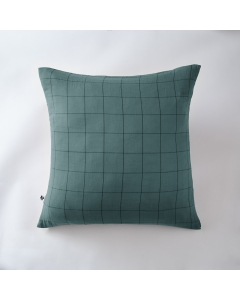 Taie d'oreiller gaze de coton tissée  60 x 60 cm Gaia Match Bleu canard