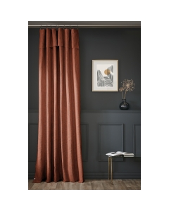 Rideau Ajustable Sixtine Terracotta - 140 x 270 cm - Coton Flammé 8 Anneaux Pince