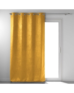 Rideau grande hauteur 135 x 280 cm occultant velours frappé Melodie Ocre