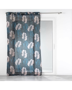 Voilage a oeillets 140 x 240 cm voile sablé imprimé Belline Bleu