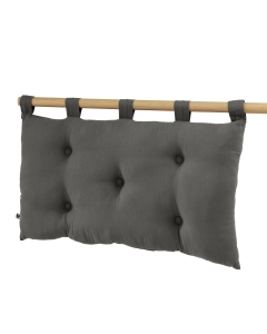 Tête de lit 5 boutons avec passants – 50 x 80 cm – Gaze de coton Gaïa Anthracite