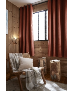 Lot de 2 Rideaux Ultra Occultants Doublés Polaire – Bjorn Terracotta – 140 x 180 cm