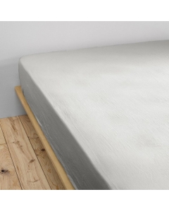 Drap housse luxe double gaze de coton 140 x 190 x 30 cm Nuit douce Gris