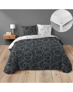 Pack housse de couette 240 220 cm Felix + DH 140 x 190 cm Blanc