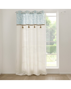 Rideau a oeillets 140 x 240 cm coton/polyester + pompon Hera