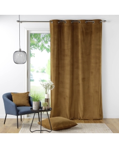 Rideau tamisant à oeillets 140 x 260 cm velours côtelé Casual Camel