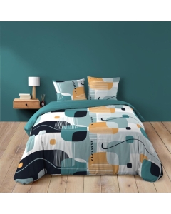 Housse de couette 200 x 200 cm coton 42 fils + 2 taies Sprint
