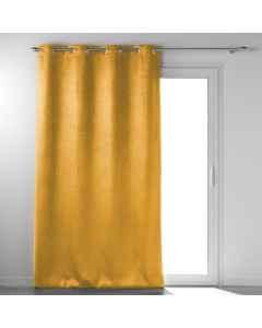 Rideau a oeillets 135 x 240 cm occultant velours frappe anthea Jaune ocre